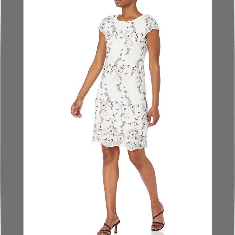 Donna Ricco White and Black Floral Mini Dress